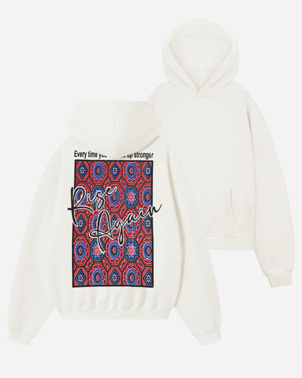 Jupiter Heavy Gsm Rise Again Puff Printed Off White Hoodie