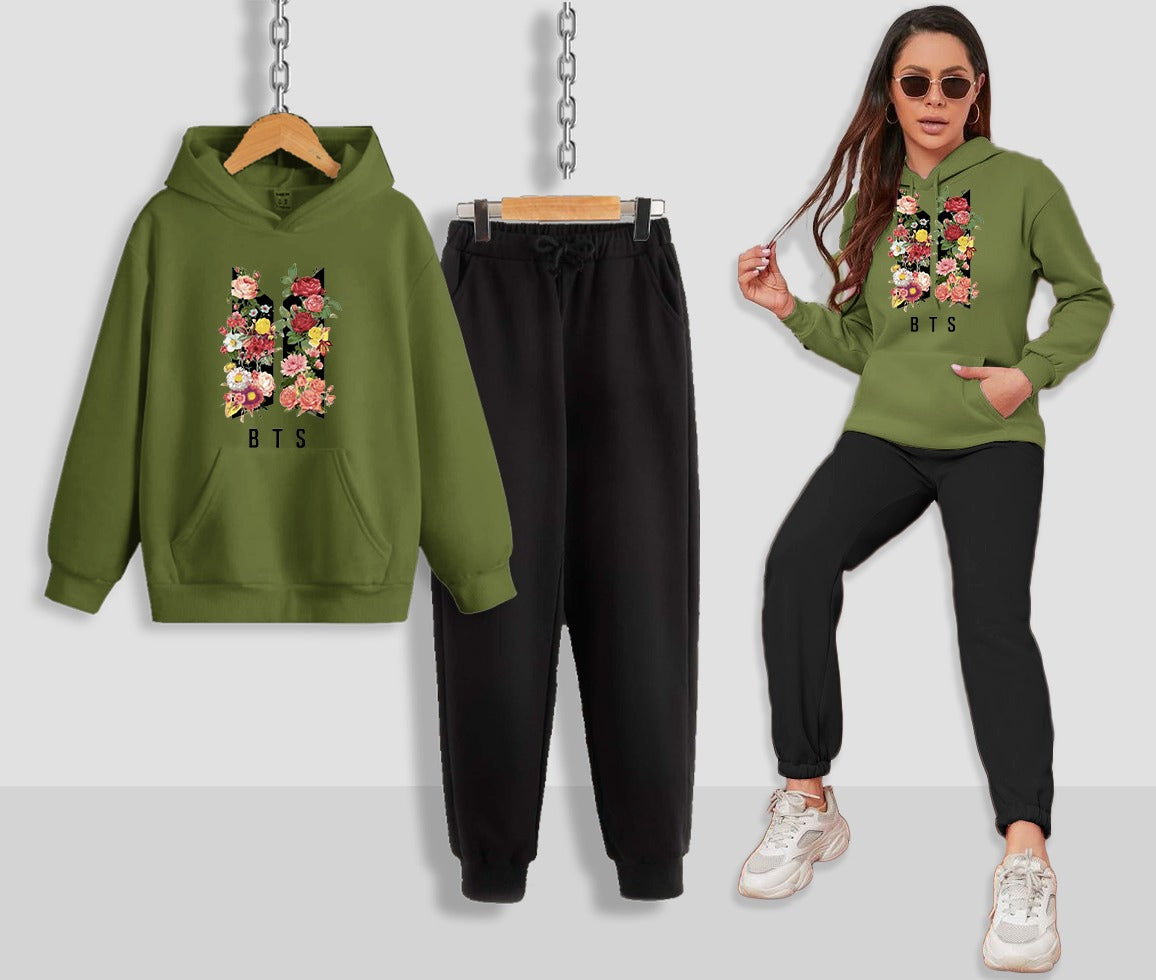 BTS Printed Women Hoodie Set