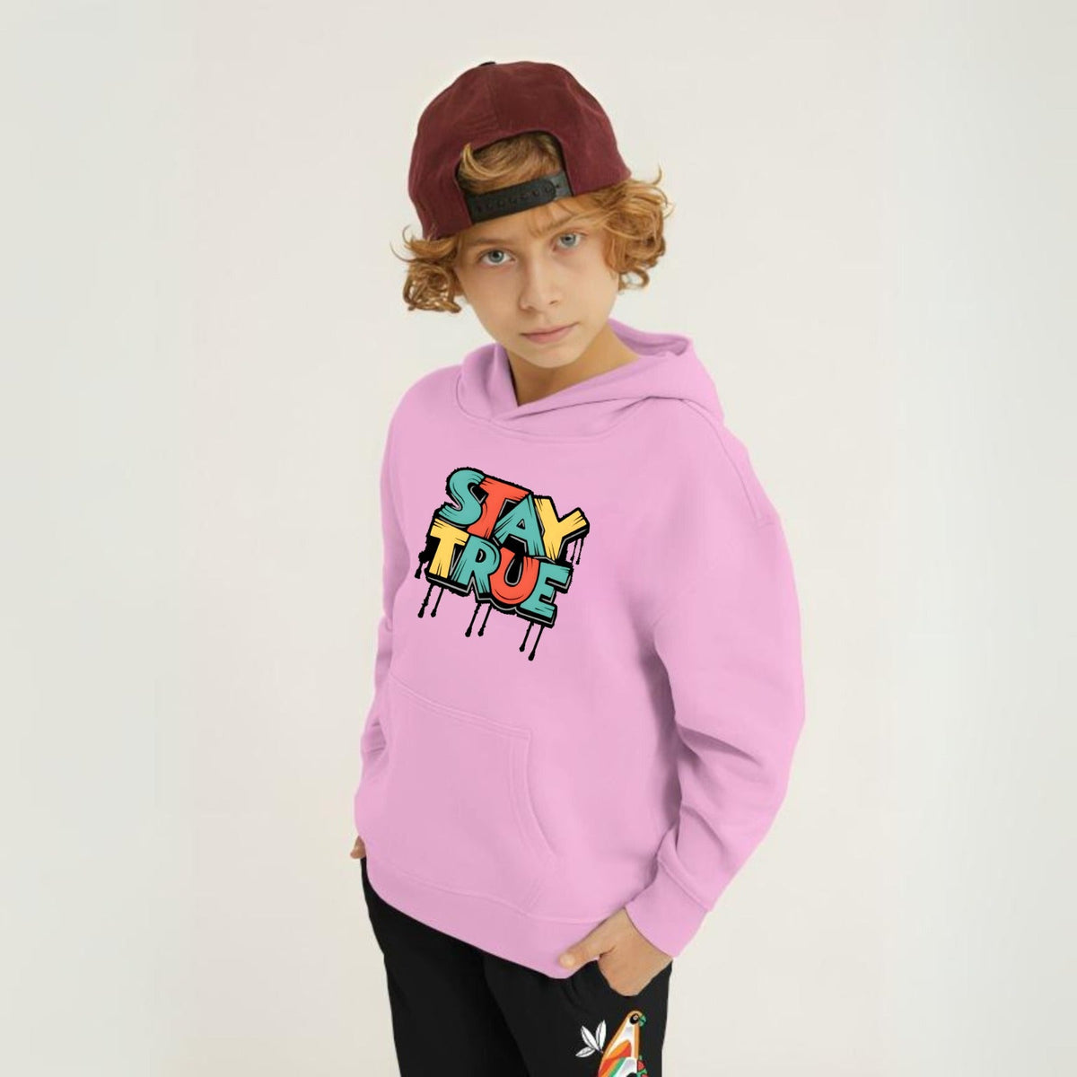 Stay True Printed Kids Hoodie Set