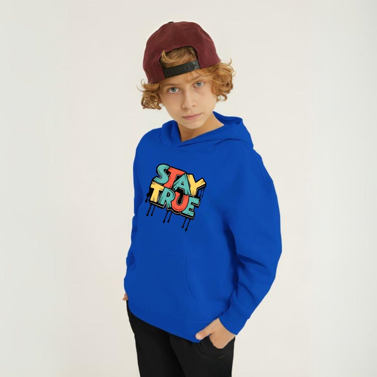 Stay True Printed Kids Hoodie Set