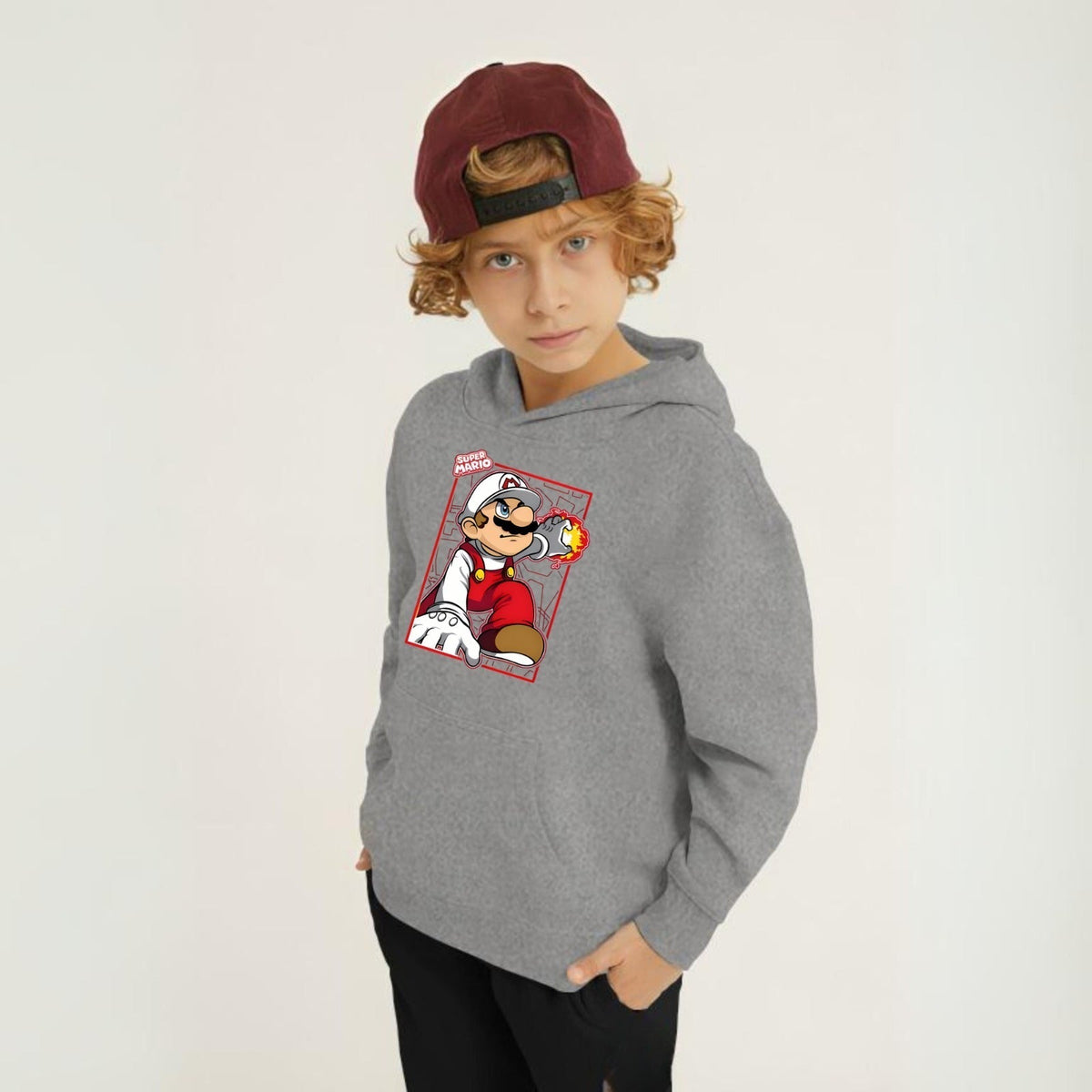 Super Mario Printed Kids Hoodie Set