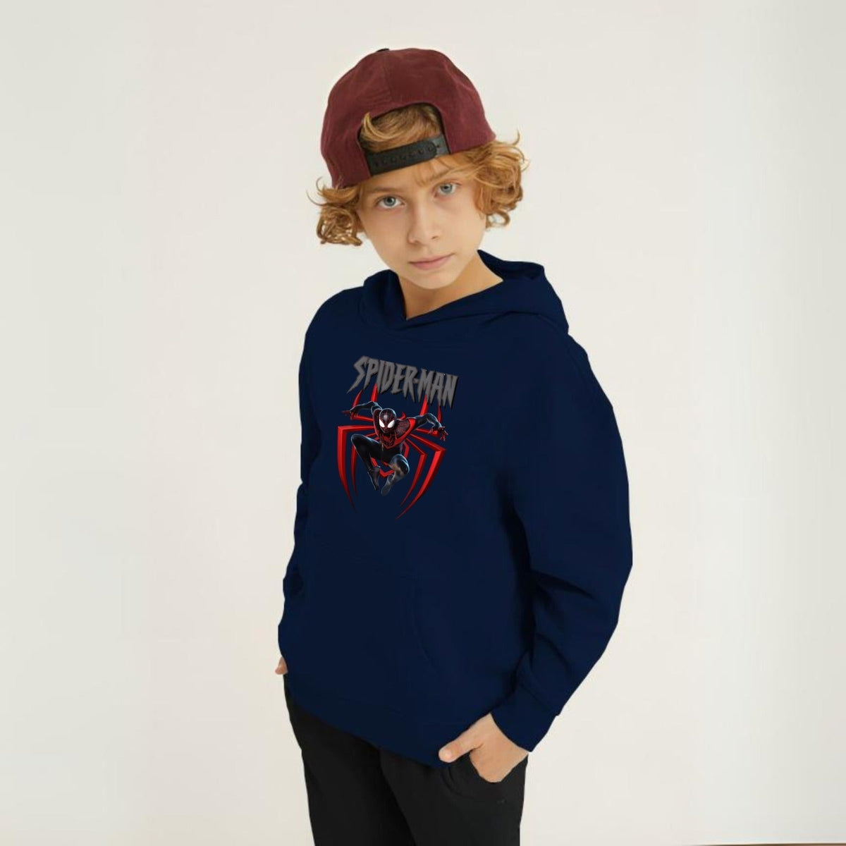 New Spider Man Printed Kids Hoodie Set