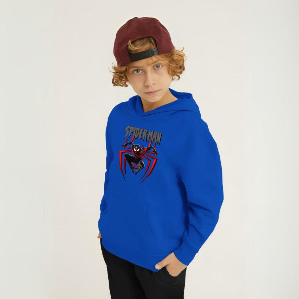 New Spider Man Printed Kids Hoodie Set