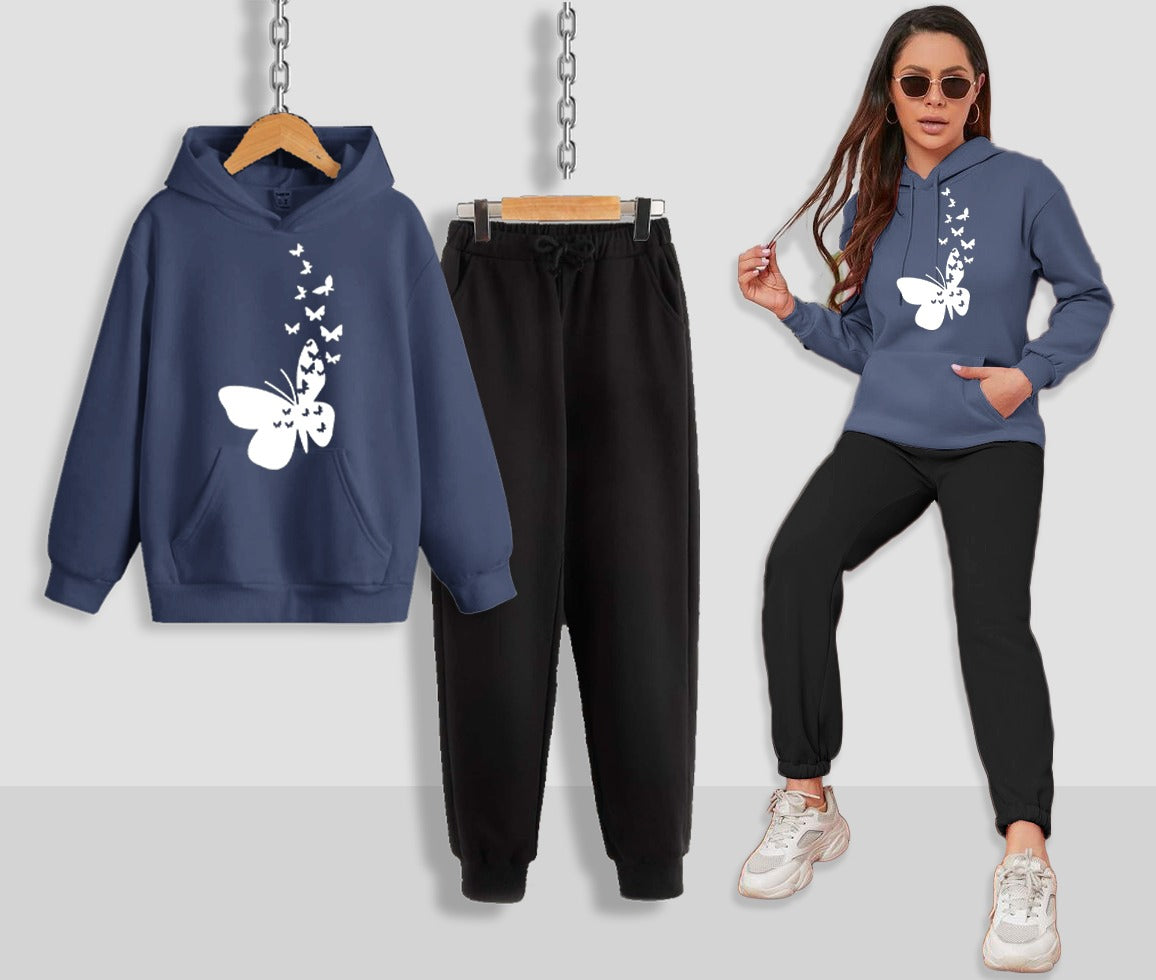 Flying Butterfly Women Hoodie Set