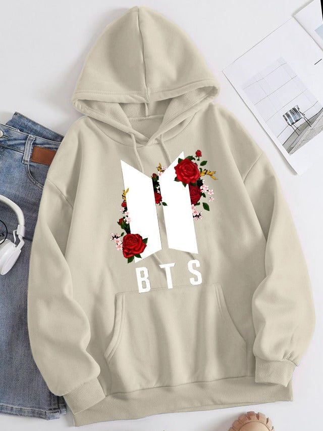 Flower BTS Printed Hoodie