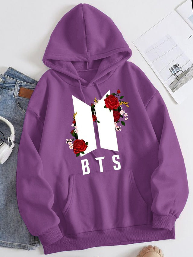 Flower BTS Printed Hoodie