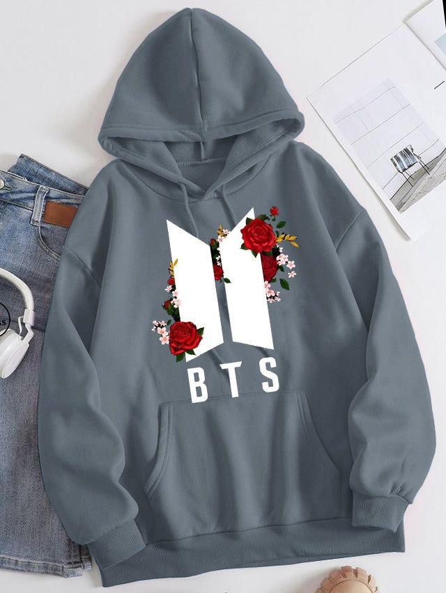 Flower BTS Printed Hoodie