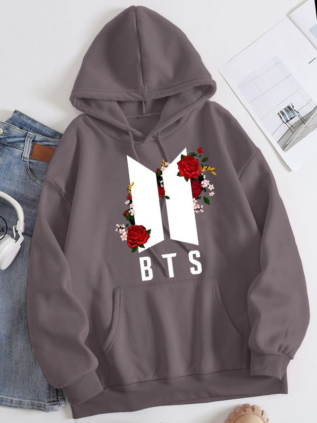 Flower BTS Printed Hoodie