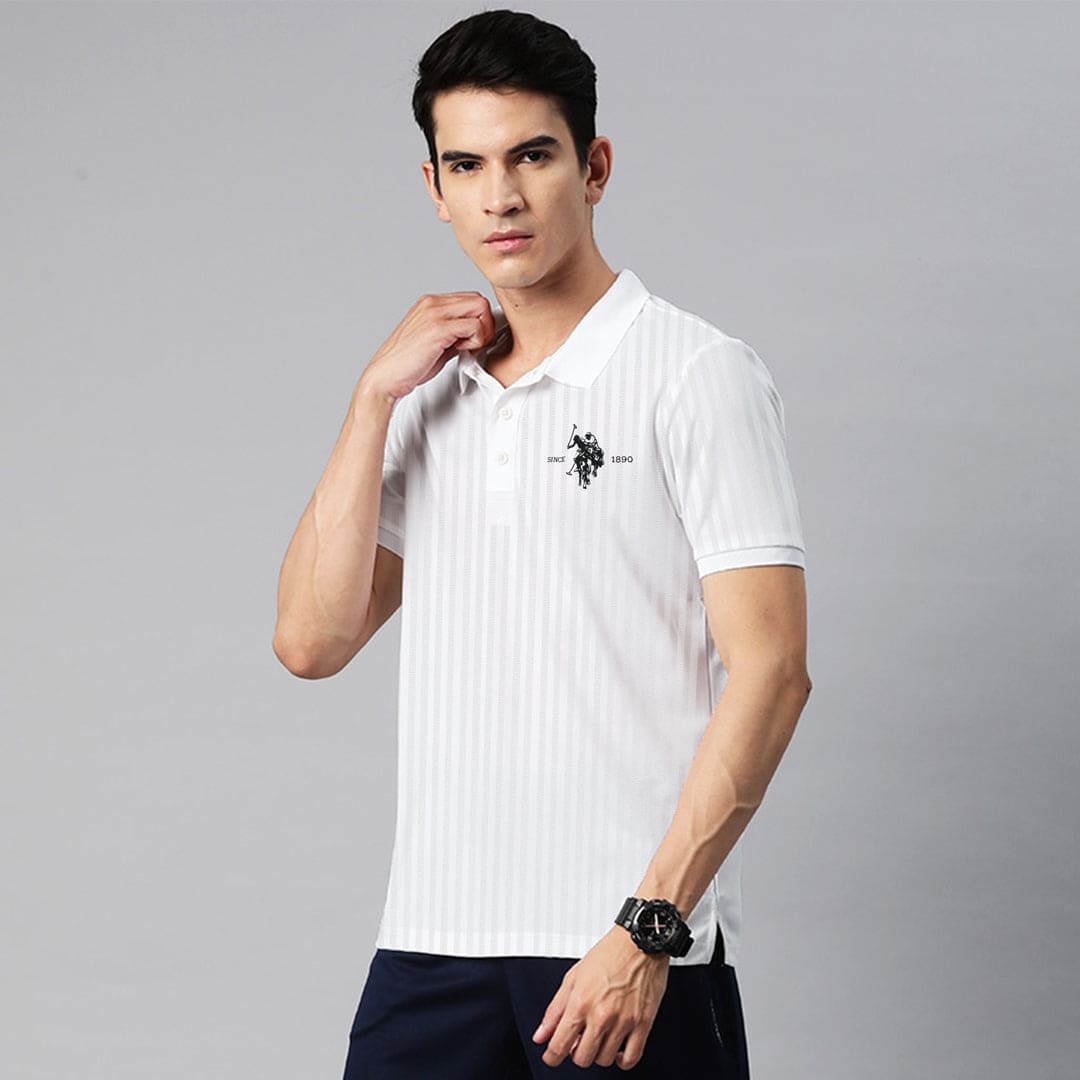 Textured Fabric High Density Logo Cotton Polo For Men