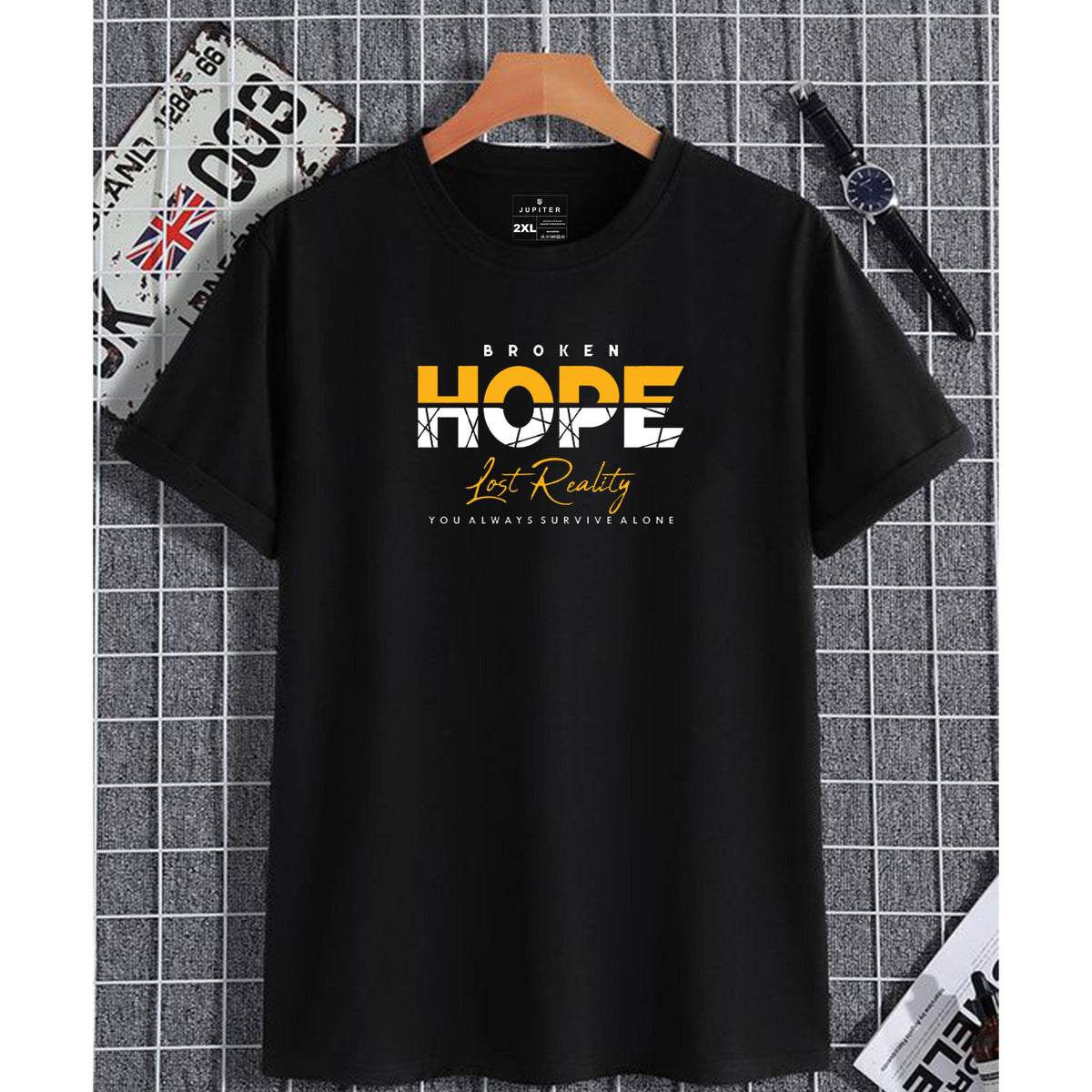 Jupiter Broken Hope Cotton Graphic Tee For Men