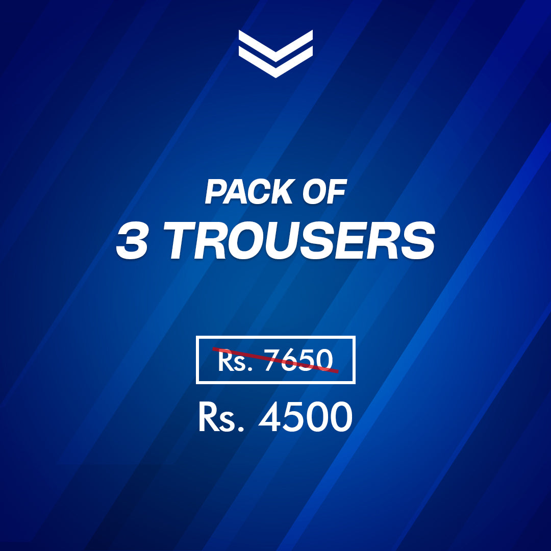 Bundle Pack of Any 3 Trousers (Flat 40% Off)