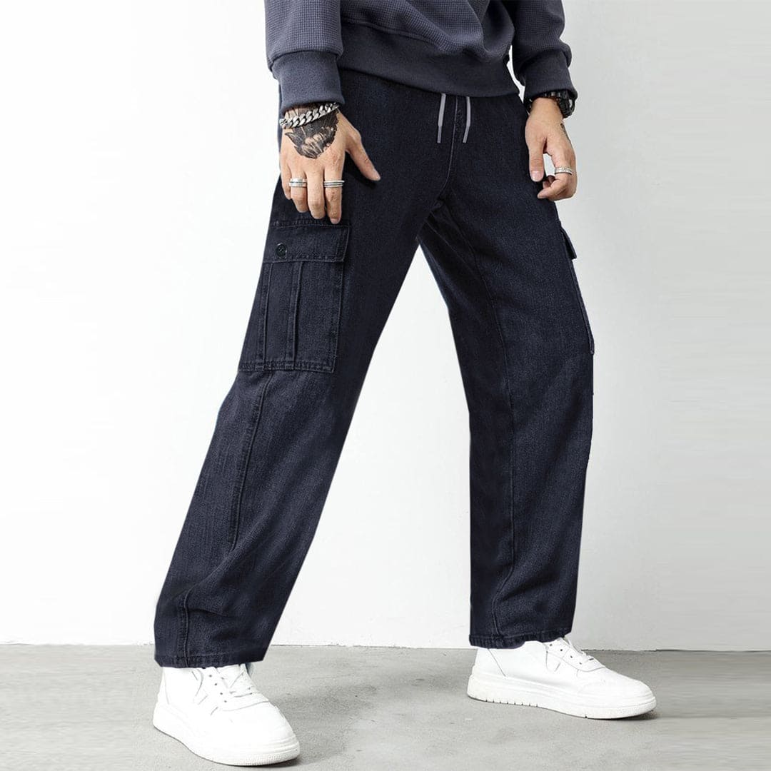 Jupiter Engineered Denim Cargo Pockets Trouser For Men