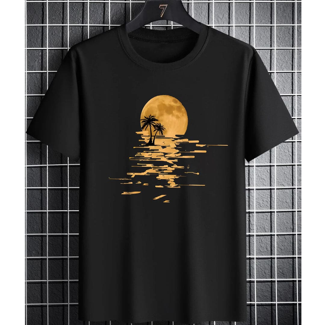 Jupiter Sunset Beach Cotton Graphic Tee For Men